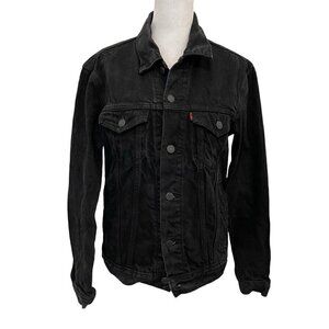 Levi's Trucker Denim Jean Jacket Boyfriend Fit Black Women's size Small